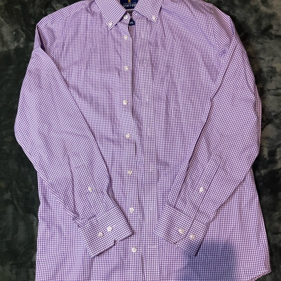 Stafford Other - Stafford Men's Purple Gingham Button Down Shirt